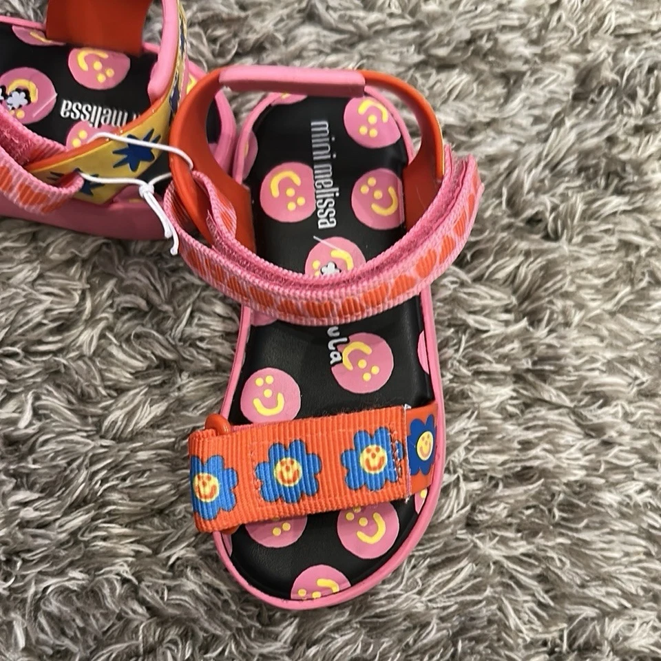 Sandalias Mini Melissa Fábula Rosa y Naranja con Diseño Lúdico Niño Pequeño Talla 9 Foto 4 de 4