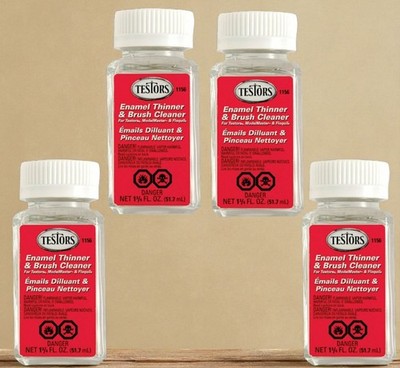 4 TESTORS ENAMEL PAINT THINNER & BRUSH CLEANER 1 3/4 fl oz 51.7 ml TES1156 