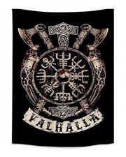 VALHALLA VIKING WALL TAPESTRY HANGING NORSE PAGAN THOR VIKING DECOR GIFTS