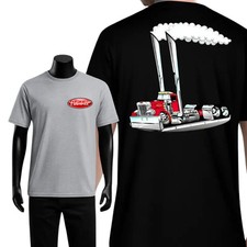 Peterbilt Smoke Stack T-Shirt, Cartoon Red Big Rig with Gift For Dad