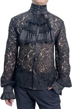 Mens Pirate Vampire Shirt Renaissance Victorian Medieval Gothic Shirt