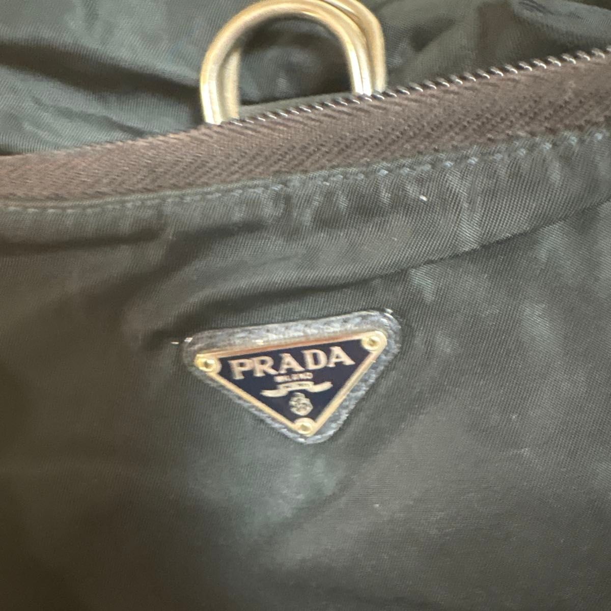 PRADA nylon backpack black with triangular logo f… - image 7