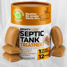 Septic Tank Treatment - 12 Pods, 1 Year Supply - RV Toilet Treatment - Dissolvab