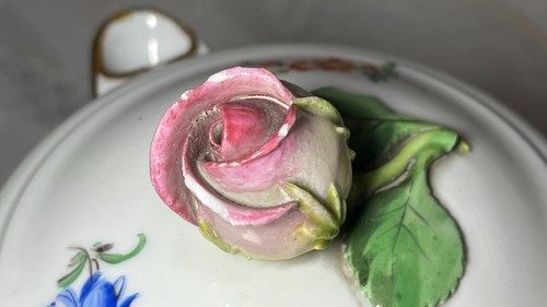 Meißen Porzellan 1.Wahl Kanne 1900er Rose Vergoldung Handmalerei ca 23 cm hoch - Bild 10 von 17