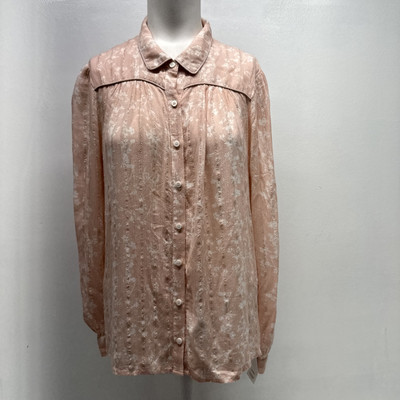 BA&SH Fiona Top Blouse Lady Shirt Collared Button Down Floral Pink Size 1 Small