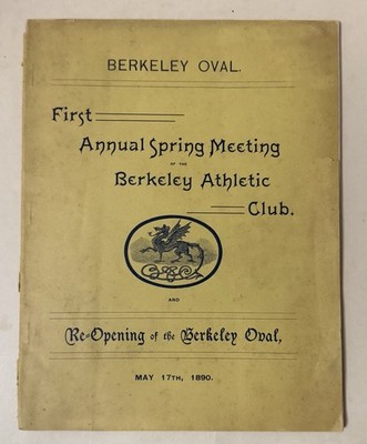 Berkeley Oval Athletic Club 1890 Program Princeton Harvard Yale Track Sports