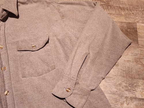 Vintage Five Brother Mens Gray Chamois Flannel Button Up Shirt *Read* - Picture 3 of 18