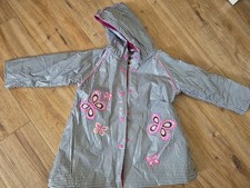 Girls pink and check Rain Jacket With Hood -  4 Yrs
