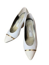 Valentino Garavani Sport Pumps Gold Heel White Women's Size EU36/US6