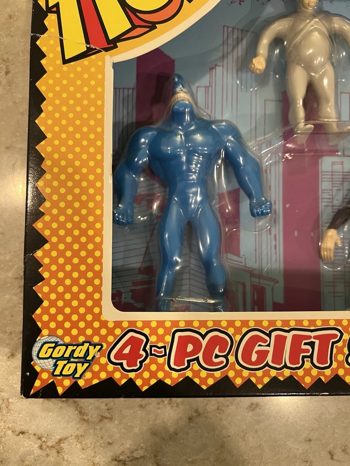 The Tick Bendables 4 件套可动人偶套装 Gordy 玩具。 全新带盒! — 第 4/4 张图片