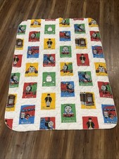 Child Size Thomas The Train Quilted Blanket Handmade Vintage
