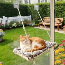 Cat Window Perch Hammock Foldable Metal Frame Adjustable Cushion 1 PCS