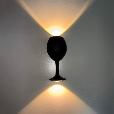 LED Outdoor/Indoor Wall Lamp Wine Glass Shape Waterproof Porch Light Fixture Bar