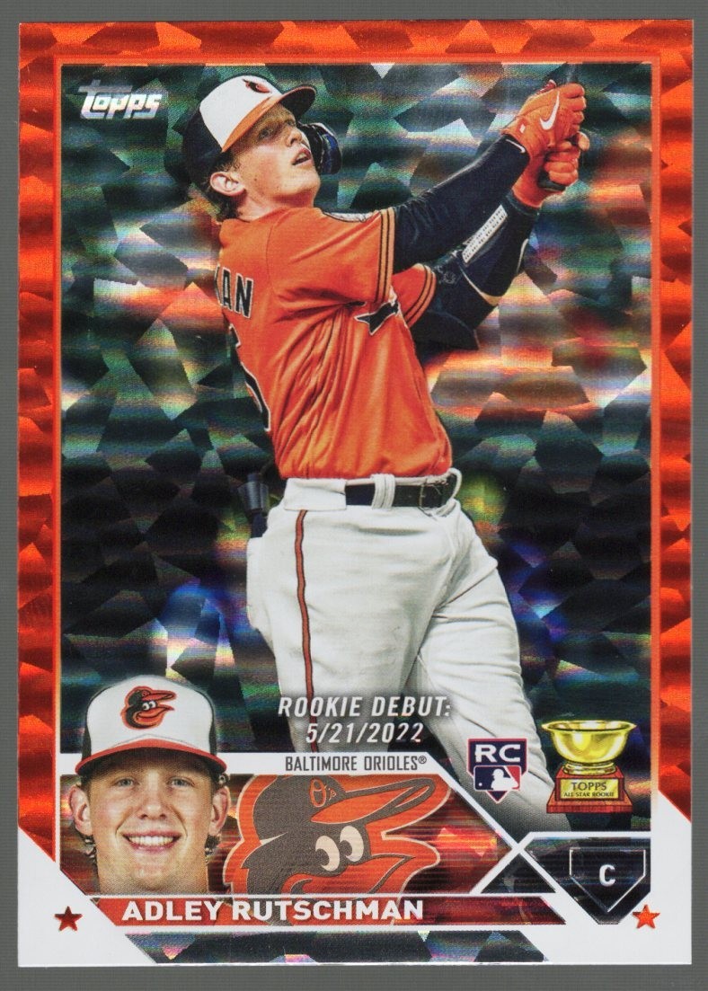 2023 Topps Update Debut Orange Foil /299 Adley Rutschman #US180 Rookie RC