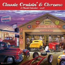Classic Cruisin' & Chrome 2026 12" x 12" Wall Calendar (free shipping)