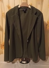 Women's Discreet-straight Olive Green Blazer-Size M