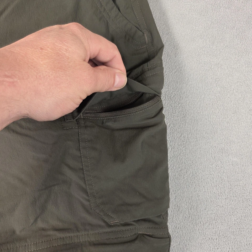 REI Co-op Pants Womens 8 Petite Olive Green Convertible Hiking Nylon Stretch - Image 3 of 4