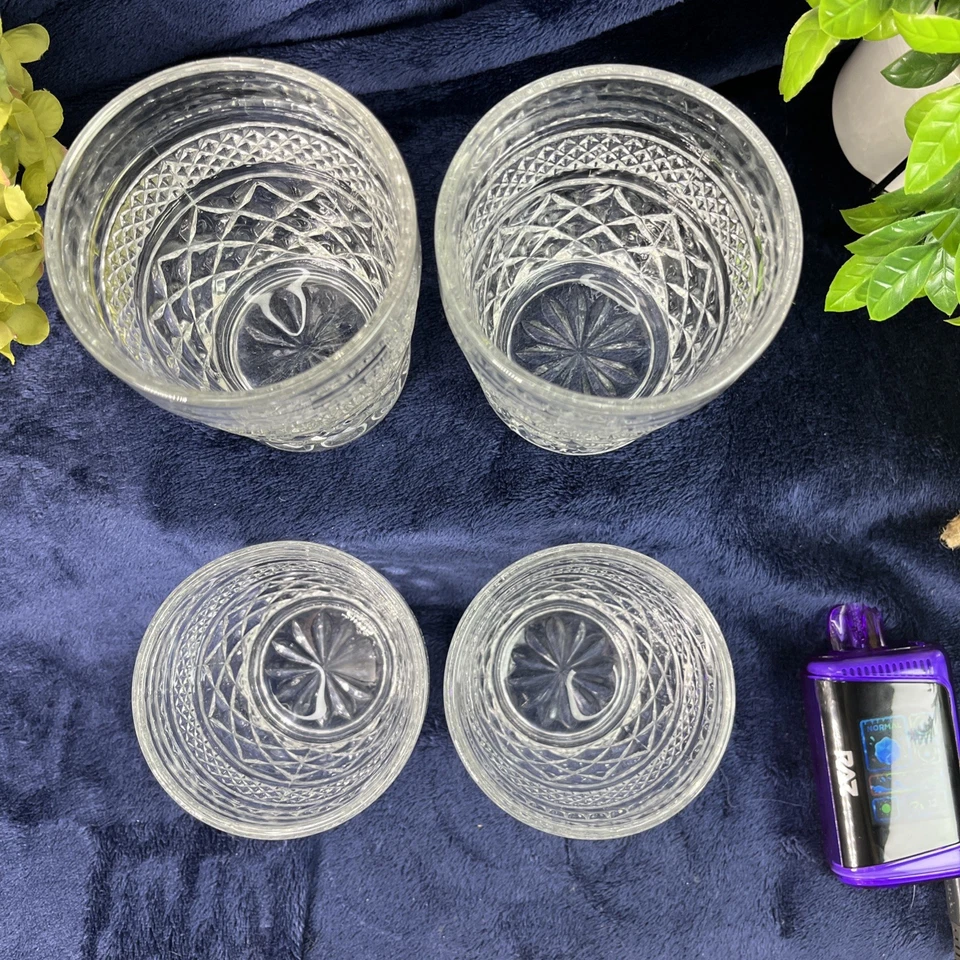 "Juego de 4 vasos Anchor Hocking Wexford Old Fashioned Rocks de colección 3 3/8""" Foto 4 de 4