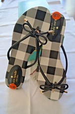 NEW KATE SPADE WOMEN'S BLACK/WHITE SANDEL "MISTIC" SZ 9.5 M - 115 WITH BOW