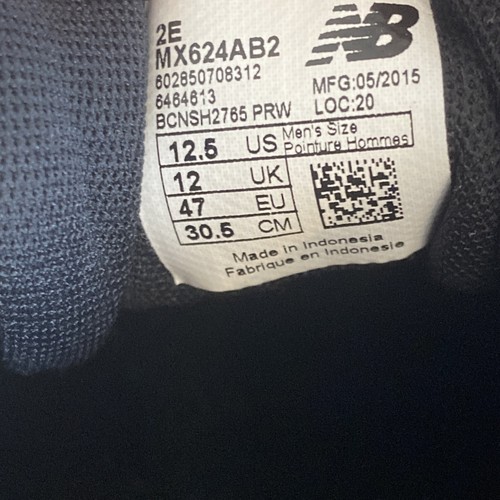 New Balance 624v2 Trainer Sneakers Triple Black Leather MX624AB2 Men’s 12.5 - Bild 7 von 7