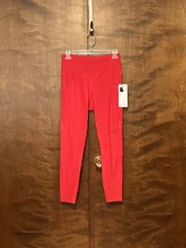 Layer 8 "In Motion" High Waist Leggings Womens S Red Crush Side Pocket Active 
