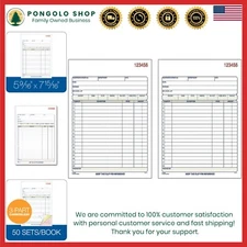 Two-Pack Carbonless Sales Order Book - 50 Durable Inch & High Visibility Copies