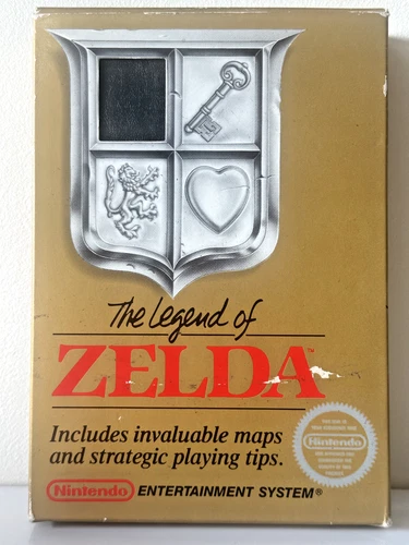 Nintendo NES The Legend of Zelda Gold Cartridge - Complete  Map & Manual (1987)