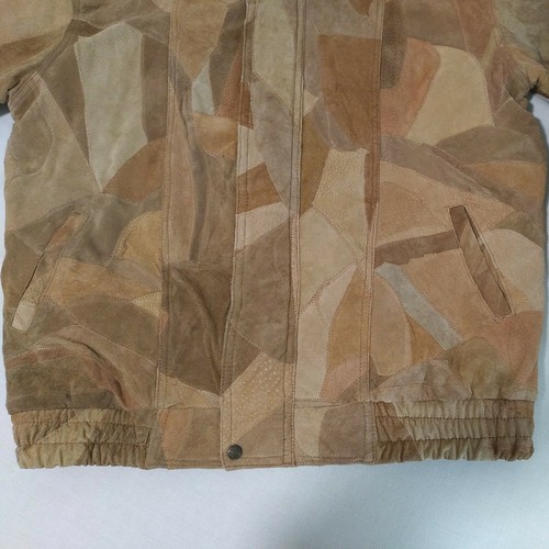 Vintage Patchwork Pigsuede Leather Size Xl Jacket - Picture 5 of 12