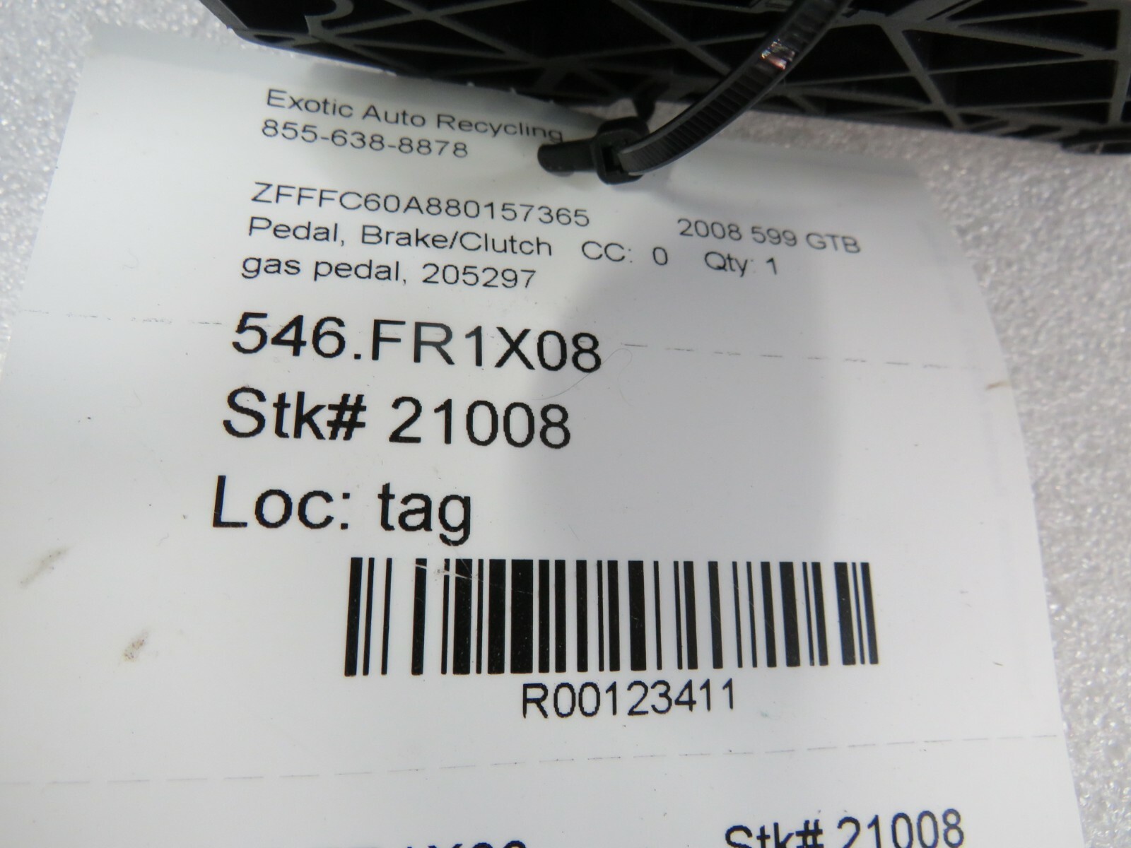 Ferrari 612 Scaglietti, 599, Accelerator, Gas Pedal, Used, P/N 205297