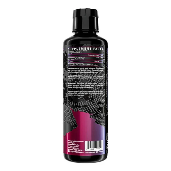 Nutrex Líquido Carnitina 3000 Líquido Quema Grasa Para Máximo Rendimiento - Explosión de Bayas Foto 3 de 3