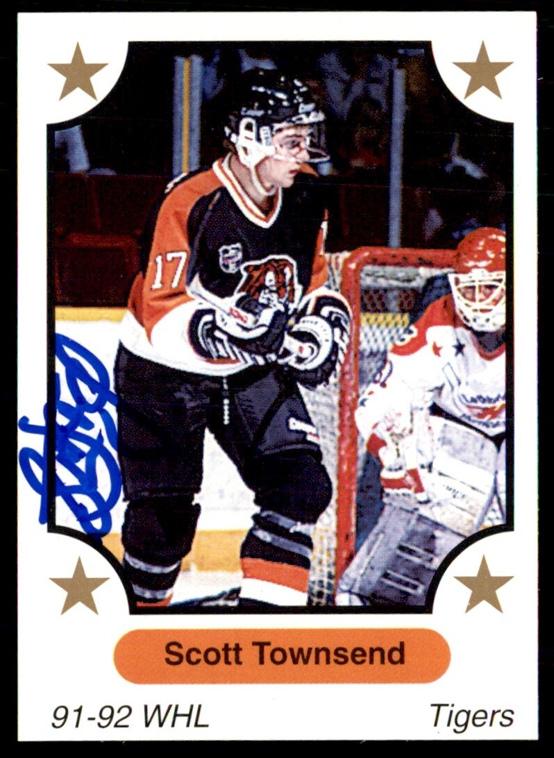 199192 7th Inning Sketch WHL Scott Townsend Auto Medicine Hat Tigers