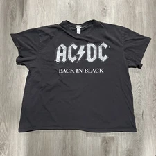 H&M X AC/DC Back In Black Women’s XL Gray Tshirt