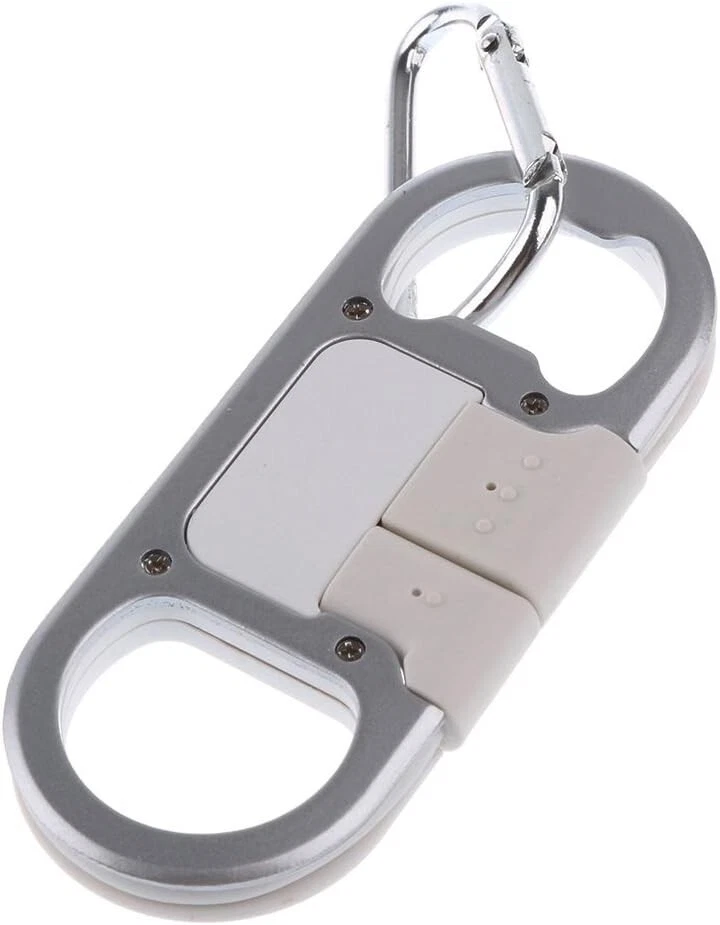 USB Type C Cable Fast Charging + Keychain + Bottle Opener + Aluminum White - Image 2 of 4