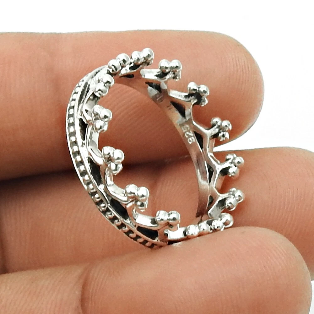 Sterling silver on sale crown rings