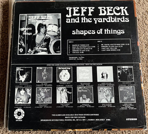 JEFF BECK & YARDBIRDS - SHAPES OF THINGS - SPRINGBOARD RECORDS - 1972 - STEREO - Picture 2 of 4