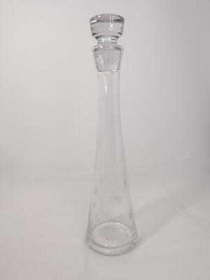 Vintage Atomic Starburst Glass Liquor Decanter Bottle with Stopper