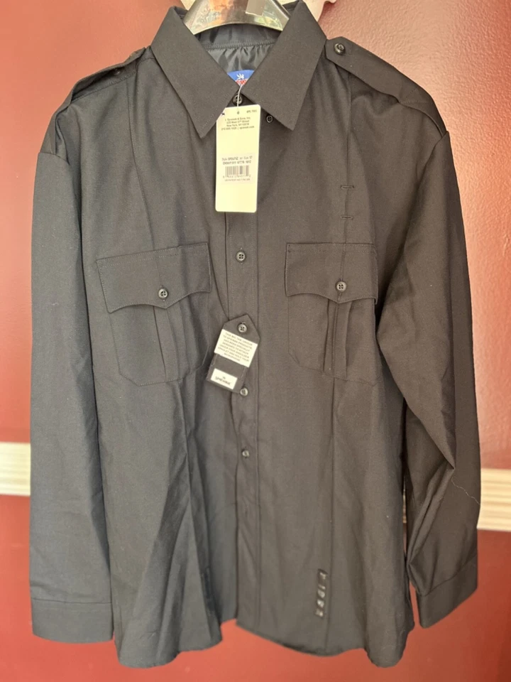 SPIEWAK SPDU75Z 17X36/37 LONG SLEEVE MENS POLY WOOL DUTY SHIRT DARK NAVY - Image 3 of 4