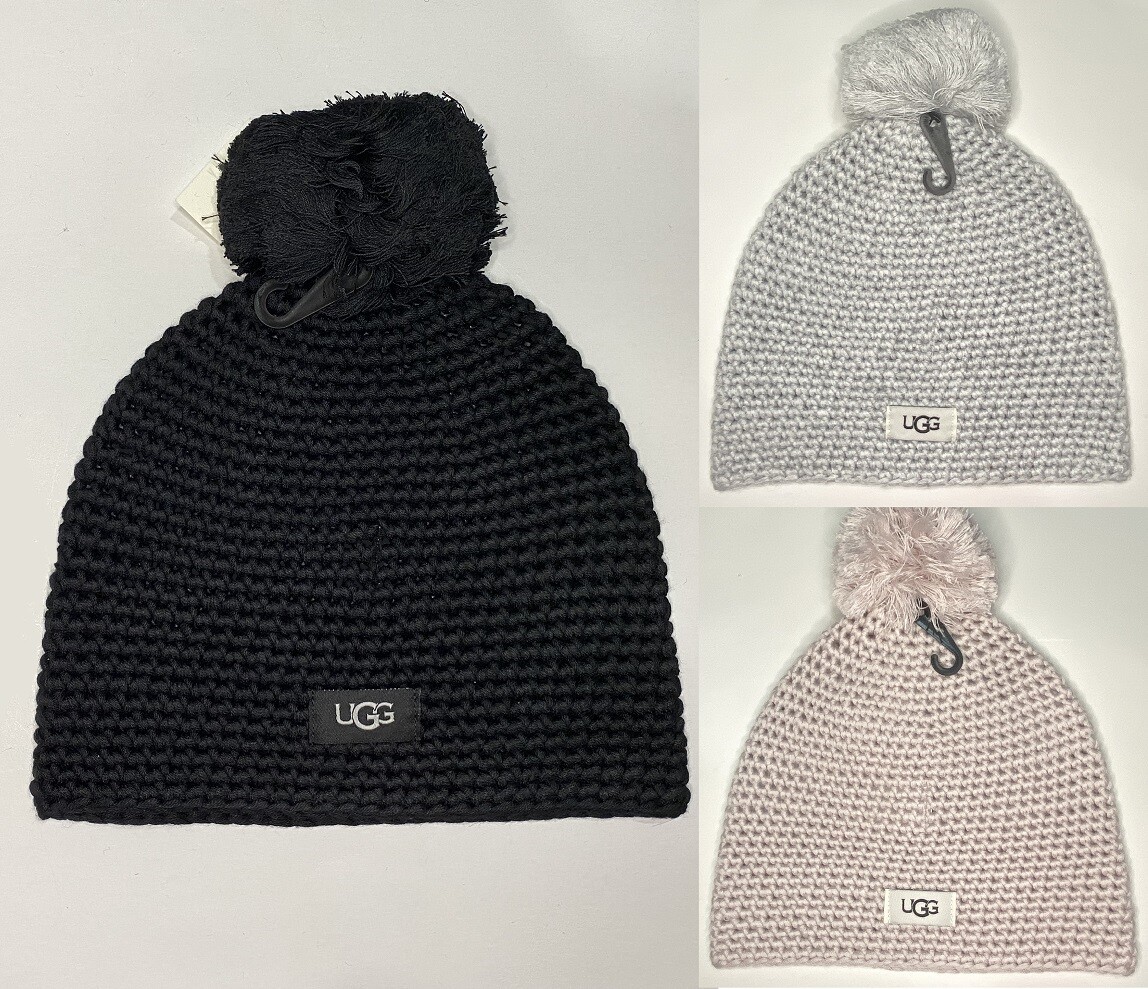 UGG Pom-Pom Beanie Cable Knit Women's Hat | eBay