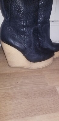 Pedro Garcia high leather wedge boots size 39