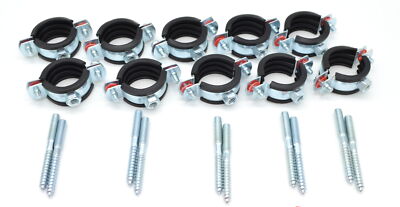 Rohrschellen Muffenschelle Schelle mit Stockschraube im Paket 10 Stück 15-114mm