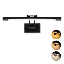 15.75" 3CCT LED Swivel Full Metal Picture Light, Plug-in Hardwired, Black