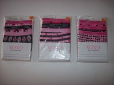 XOXO Underwear Underpants Girls 3pr Bikinis XS S M L XL Heart Stripe Print New