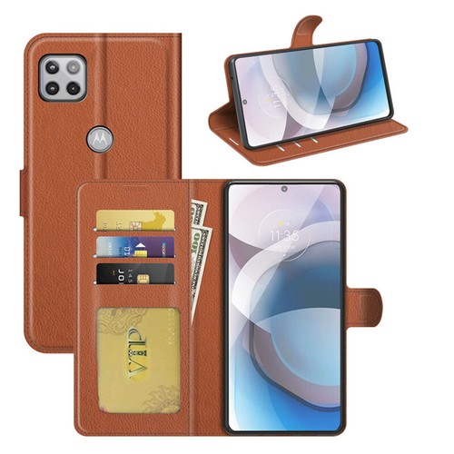 Leather Magnetic Card Slot Wallet Flip Case for Motorola Moto One 5G Ace 2021 - Picture 4 of 9