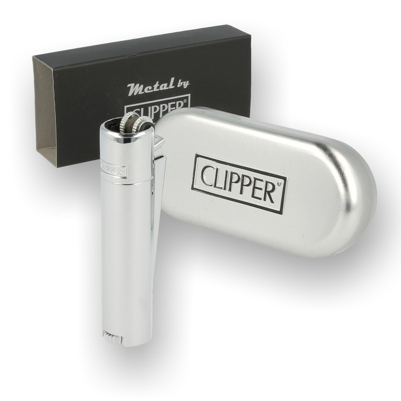 GENUINE METAL CLIPPER PIPE LIGHTER JET CHROME METALLIC LIGHTER WITH