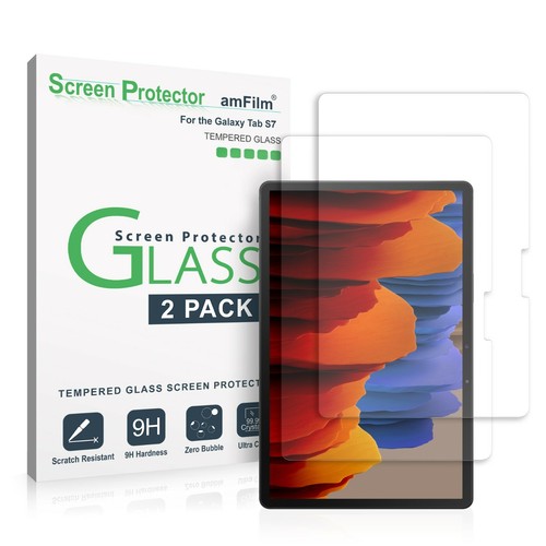 amFilm Samsung Galaxy Tab S7 (2020) Tempered Glass Screen Protector Film (2 PK) - Picture 1 of 6