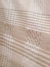 Linen Look Plaid pattern White and Latte color 58" Sold by the yard