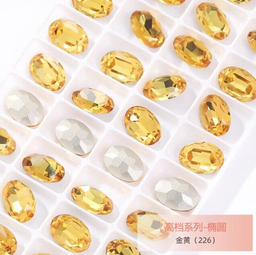 Estrás de vidrio de alta calidad K9 cuentas facetadas color ovalado joyas - Imagen 7 de 28
