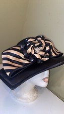Beautiful NWT Black Gold Church Dress Hat By Ms. Divine
