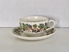 Spode England China Teacup And Saucer Monticello Vine Print