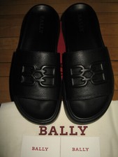 BALLY Jarmo Casual Black Leather Sandals Size Men 11 Women 12.5 Brand New  